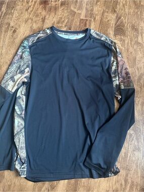 Energy Zone Black Long Sleeve Performance Shirt with Camo Sleeves